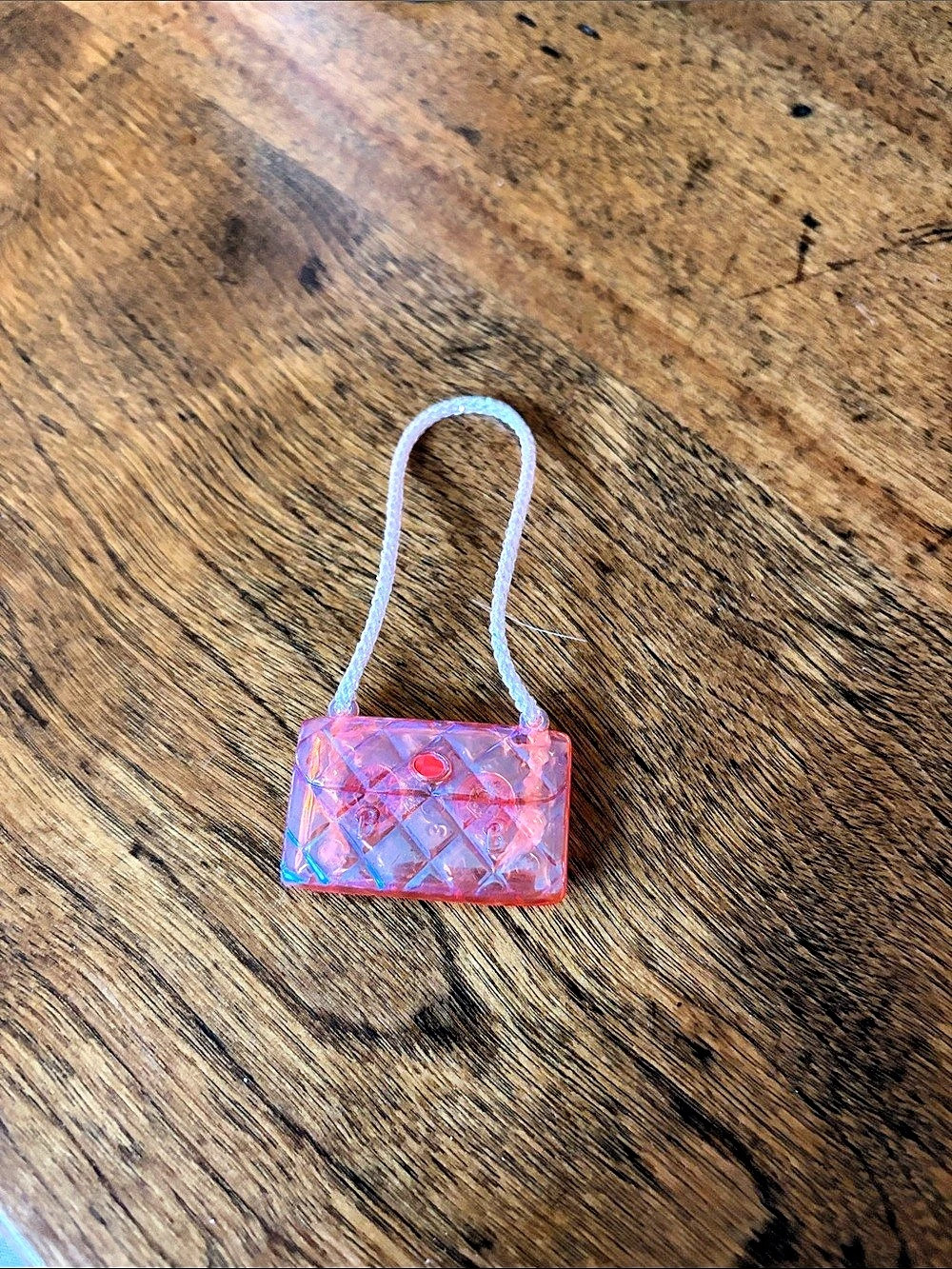 Vintage Barbie Pink Translucent Handbag Doll Accessory